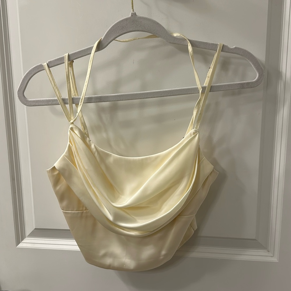 Satin Cream Crop Top